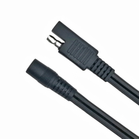 Cable de Extensión de Alimentación CC con Conector Macho Hembra de 5.5*2.1mm a Conector SAE de 2 Pines
