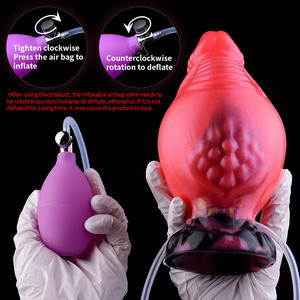 Coloré Gonflable Éjaculant Gode Silicone Monstre Pénis Avec Ventouse Animal Cock Squirting Anal Sex Toy pour Homme Femme - Product Image 4
