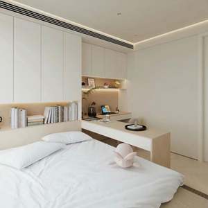 Juego de Dormitorio con Armario Integrado de Estilo Minimalista, Escritorio, Cama Tatami, Todo en Uno, Espacio Confortable - Product Image 4