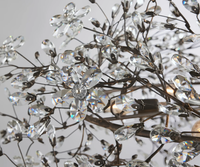 Guirlande de luxe en forme de branche d'arbre ronde, hôtel, hall, duplex, villa, anneau décoratif, lustre en cristal, pendentif en cristal, lumière de fleur