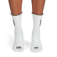 Chaussettes habillées personnalisées en tricot respirant, haute qualité, faible MOQ, design à volants personnalisé avec votre propre logo