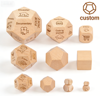 Dés à jouer en bois polyédriques à 12 faces, personnalisables en usine, style antique, 12 mm, 16 mm, carrés, vintage, jouet pour enfants, pour promotions