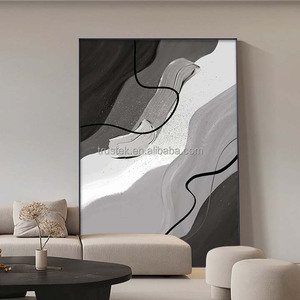 Cao Cấp Tối Giản Màu Nước Kỹ Thuật Số Hình Dạng Trừu Tượng Sơn Trang Trí Bắc Âu Phong Cách Khung Hợp Kim Nhôm Cho Cuộc Sống - Product Image 2