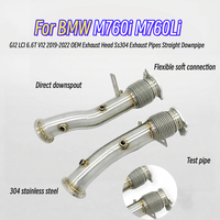 Tuyau de descente direct personnalisé en acier inoxydable pour BMW M760i M760Li G12 LCI 6.6T V12 2019-2022, tuyau de test, amélioration de puissance de la tête d'échappement
