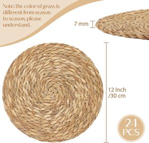 Woven Place <b>Mats</b> Rattan <b>Plate</b> Chargers Seagrass Placemat Woven Placemats Round Rattan Charger <b>Plates</b> Rattan Placemats Round - Product Image 2