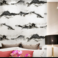 Papier peint effet marbre blanc ventre de poisson, imperméable, moderne, luxe léger, pour fond de télévision, mur de canapé