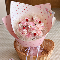 Papier Kraft à pois crème, style coréen, papier d'emballage pour fleurs, matériaux d'emballage floraux élégants, fournitures de fleuriste durables, emballage