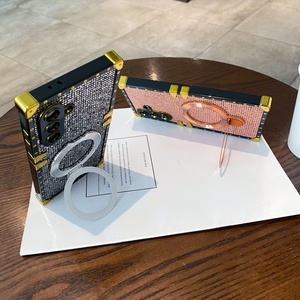 <span class=keywords><strong>Custodia</strong></span> Glitterata Antiurto con Bordo Dritto e Supporto Magnetico per <span class=keywords><strong>Samsung</strong></span> <span class=keywords><strong>A40</strong></span> A02, Stile Femminile alla Moda - Product Image 4