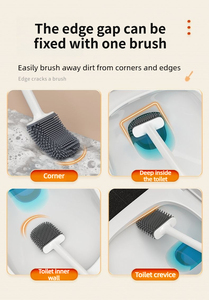 Portaescobillas de Inodoro de Pared Ecológico de PP <span class=keywords><strong>con</strong></span> Cerdas de Silicona Sólida para la Limpieza del <span class=keywords><strong>Baño</strong></span> - Product Image 3
