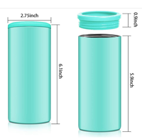 Refroidisseur de canettes isotherme 12oz en acier inoxydable à double paroi, support pour canettes de bière fines et hautes, gobelet à bière