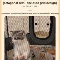 Nichoir pliable, anti-rayures, respirant et isolant pour chat; Tente de mise bas octogonale pour chats et chiens