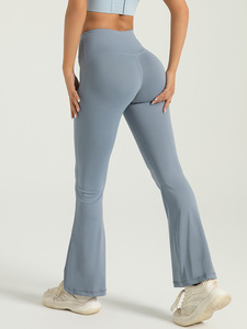 <span class=keywords><strong>Leggings</strong></span> acampanados para mujer con logo personalizado, pantalones acampanados de alta calidad, suaves, transpirables, a prueba de sentadillas, de cintura alta, para gimnasio, deportes y yoga. - Product Image 5
