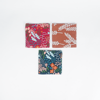 Sous-verre carré en tissu brodé, motifs floraux et feuilles variés, multicolore, pour cadeau et protection de table