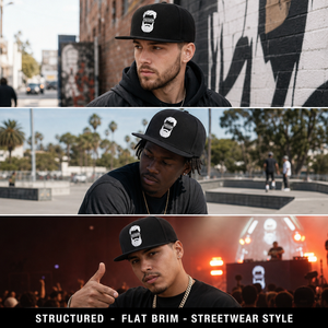 Casquette Snapback Noire 6 Panneaux Structurée à Visière Plate Brodé Homme Hip Hop Streetwear Réglable Logo Personnalisé OEM Vente en Gros Faible MOQ - Product Image 2
