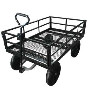 Chariot utilitaire de jardin robuste TC4206, chariot de jardin en acier maillé avec roue pneumatique 16 pouces 4.00-8 - Product Image 1