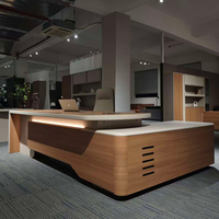 Bureau de direction de luxe de haute qualité en forme de L avec panneau en bois, facile à assembler, bureau de direction haut de gamme
