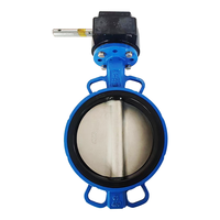Vannes papillon industrielles manuelles en fonte ductile avec doublure en caoutchouc pour applications aquatiques