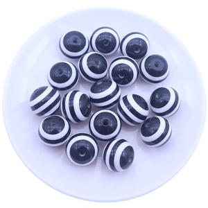 Nueva llegada 20mm 100 piezas Popular gran moda acrílico grueso resina rayas cuentas DIY collar, pulseras, fabricación de pendientes - Product Image 3