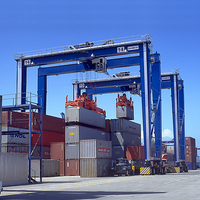 Grue portique à pneus en caoutchouc de haute qualité pour conteneurs, 20 tonnes, 30 tonnes, levage de conteneurs de 40 pieds, télécommande, personnalisable