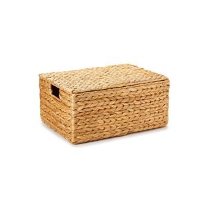 Cesta de almacenamiento de jacinto de agua tejida a mano elegante hogar decorativo venta al por mayor artesanía de Vietnam - Product Image 5