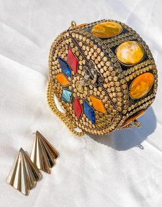 Embellished Classic Clutch Handmade Brass Metal Purse Clutch Evening Bag - Product Image 2