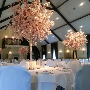 人工植物屋内家の装飾ホワイトピンク120 Cm 1.5m 4ft5ftテーブル盆栽ミニ花小さな偽の桜の木