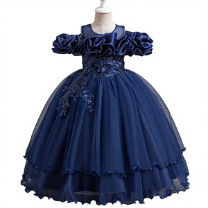 Cross Border Wholesale Girls Summer Dresses European American Printed Flying Sleeve Design <b>Sweet</b> Princess Dress For Kids - Product Image 1