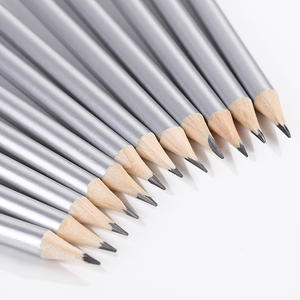 All'ingrosso a buon mercato rotondo colore argento rosso gomma HB matita affilato matite Hotel con Logo OEM - Product Image 3