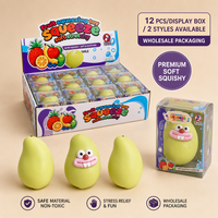 Jouet Squishy Mangue Croustillante en Forme de Fruit Courbé, Jouets Souples Anti-Stress en Forme d'Aliment, Cadeau Anti-Stress, Lot de 12 Pièces en Boîte de Présentation