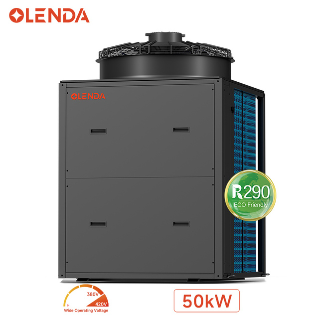 High COP R290 50kW 380V Commercial Heat Pump Air Source Heat Pump Full Inverter for Home Outdoor & Hotel Heating Hot Water