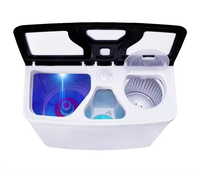 Lave-linge compact semi-automatique à trois cuves empilables, à chargement par le haut, grande capacité, à commande manuelle