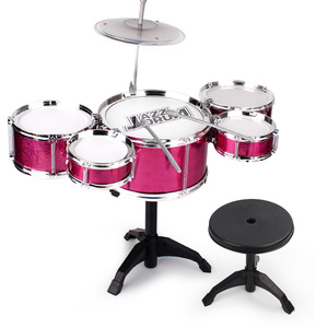 Batterie de table pour enfants 3 pièces à une seule couche avec petit cymbale et baguettes, instrument de musique jouet - Product Image 5