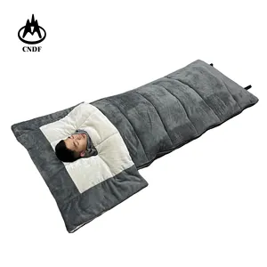 Saco de dormir grosso e macio de lã, confortável para inverno, ar livre, carro, acampamento