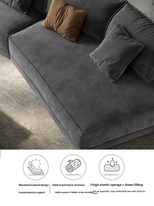 Divano in Tessuto Budapest, Design Minimalista Italiano - Divano Angolare Grande a Forma Irregolare per Soggiorno - Product Image 3