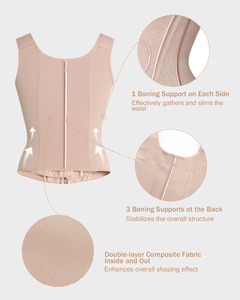 Gilet sculptant double couche pour femme, Fajas colombiennes, gaine amincissante, contrôle du ventre, 17 baleines en acier - Product Image 6
