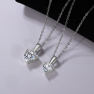 Cổ điển tốt hình trái tim moissanite Bộ đồ trang sức cho phụ nữ cho engagement & kỷ niệm ngày Valentine quà tặng cho bạn gái - Product Image 5