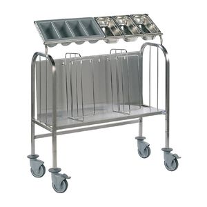 Étagère de transport d'ustensiles de cuisine professionnelle en acier inoxydable robuste, avec revêtement autonettoyant - Product Image 1