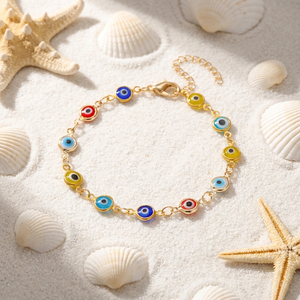 <span class=keywords><strong>Bracciale</strong></span> RINHOO Lucky Turkey Evil Blue Eye per Donna e Uomo, Braccialetto Regolabile con Occhio Rosso e Blu, Gioielli Portafortuna e Ricchezza - Product Image 5