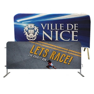 Barrera de malla de vinilo para eventos al aire libre, en la carretera valla de control de multitudes, astas de aluminio, banderas promocionales, pancartas - Product Image 2