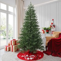 SHUANGYUAN Nouveau sapin de Noël artificiel en PE de haute qualité, vert, à charnières, ignifuge, Arvore De Natal