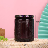 Produits promotionnels Bricolage personnalisé Décoratif 250ml Récipient en verre multicolore Tasses à bougies Bocaux en verre rond