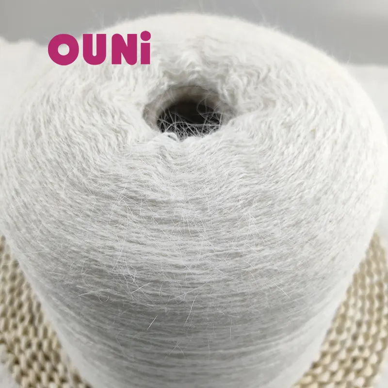 Özel Oem Angora yün çok renkli 80% Angora tavşan yün Crocheting iplik yün için 20% naylon karışımlı iplik ürün