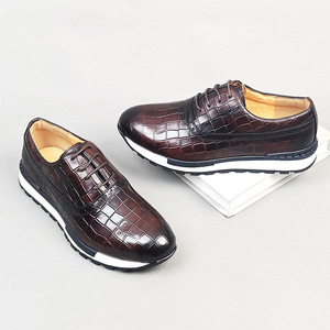 Men Genuine Leather Oxfords <b>Round</b> Toe Lace-up <b>Cushioned</b> Office Career Dress Shoes All Seasons Rubber Outsole - Product Image 3