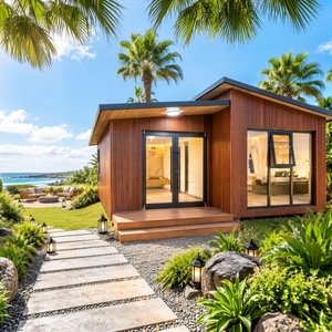 Casa Mobile Moderna Certificata CE, <span class=keywords><strong>Bungalow</strong></span> Modulare di Lusso con Design Prefabbricato in Vetro Triangolare - Product Image 1