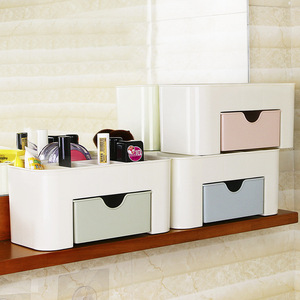Caja de Almacenamiento de Cosméticos Estilo Cajón, Organizador de Joyas Minimalista de Plástico, Cajonera de Escritorio, Verde, Azul, Rosa, Rectangular - Product Image 1