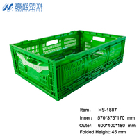 Conteneur en plastique perforé pliable, empilable et emboîtable, économique, recyclable, écologique et ventilé