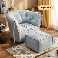 Fauteuil d'appoint de salon de style nordique minimaliste et luxueux, mobilier moderne en tissu, canapé-lit de salon en forme de citrouille, fauteuil à bras