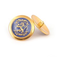 Botones redondos de latón y aleación de Zinc para manualidades, uniforme personalizado de costura, cúpula decorativa, vástago de Metal dorado, venta al por mayor
