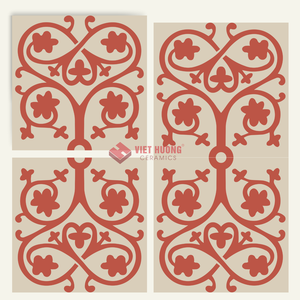 Baldosa de Cemento Encaustico con Patrón de Estrella Clásico 200x200mm, Baldosa de Hormigón Hecha a Mano, Artículo Más Vendido en Comercio Electrónico - Product Image 1