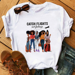 Venta al por mayor de dibujos animados planos impresos camiseta de dama africana, camiseta de niña negra africana para el mes de <span class=keywords><strong>la</strong></span> <span class=keywords><strong>historia</strong></span> de <span class=keywords><strong>la</strong></span> mujer con diseño de melanina - Product Image 3